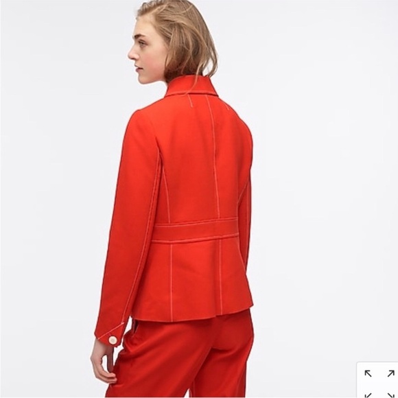 J Crew Tailored jacket with contrast stitch navy blue NWT - Picture 9 of 10